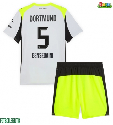 Borussia Dortmund Ramy Bensebaini #5 Bortaställ Barn 2025-26 Kortärmad (+ Korta byxor)